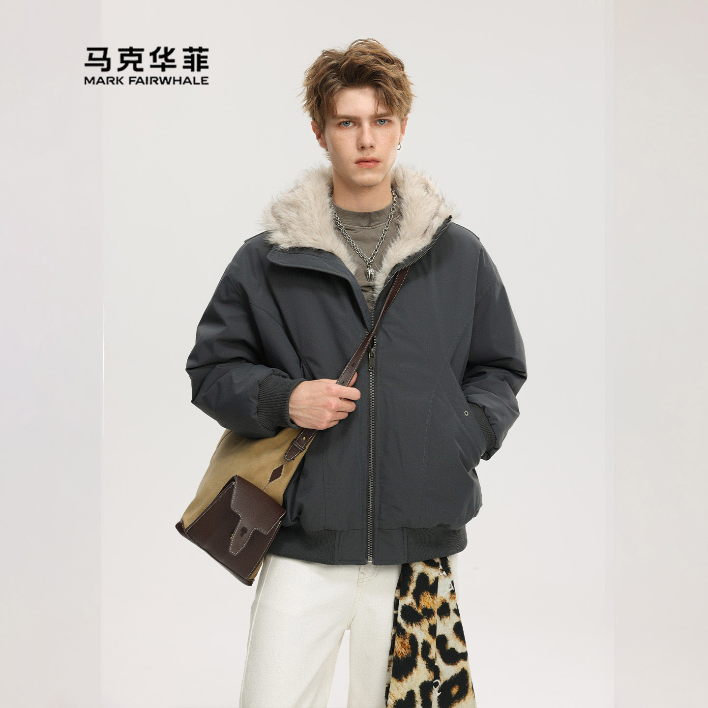 毛领棉衣男加厚保暖工装冬季棉服