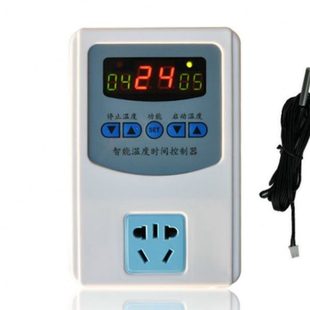 包邮 循环定时器控温开关插座 5B数码 三显时间温度控制器温控器