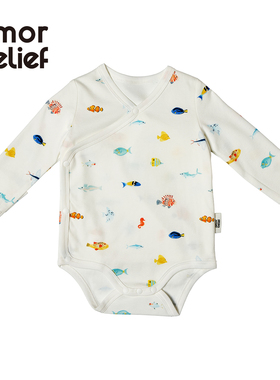 AMOR&BELIEF安慕柏黎 婴儿长袖包屁衣宝宝三角哈衣新生儿连体衣