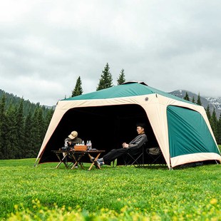 黑胶天幕帐篷户外露营防雨防晒沙滩庭院凉棚便携式折叠超大遮阳棚