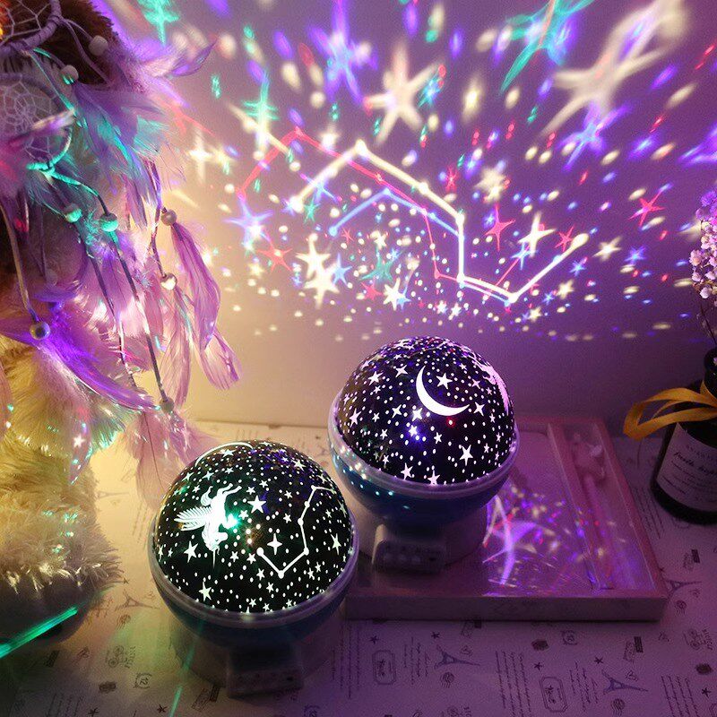 生日快乐led灯生日投影灯氛围灯装饰场景布置闪光灯七彩旋转彩灯