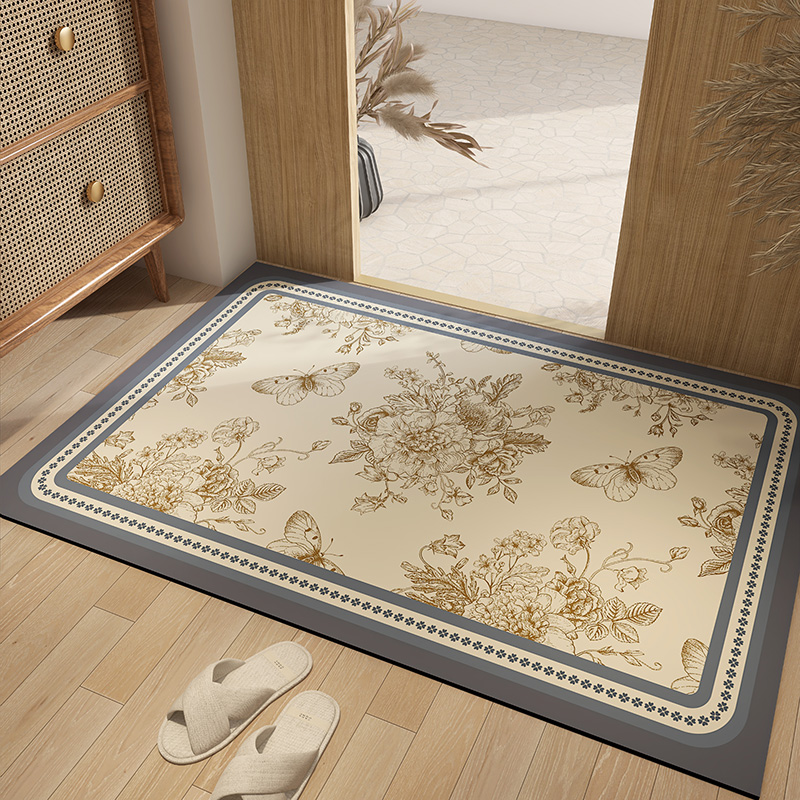 美式入户门硅藻泥软垫进门吸水防摔门口防滑地垫玄关耐脏脚垫垫子