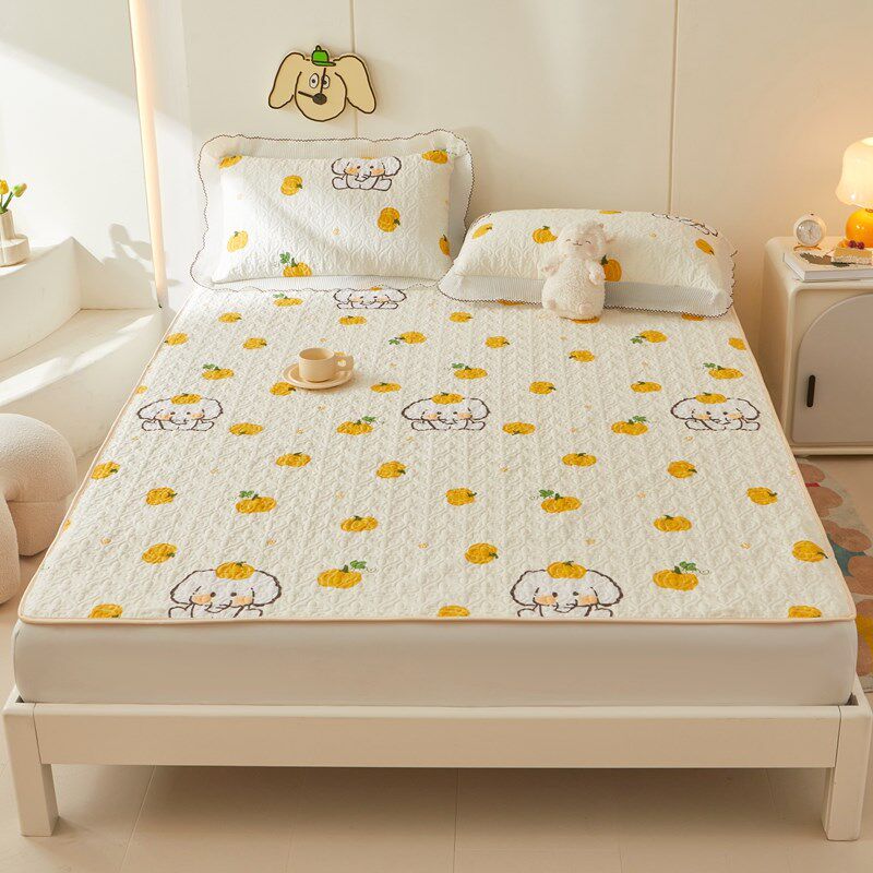 纯棉榻榻米床褥子花卉床盖软席防滑春夏床护垫全棉夹棉床单单件