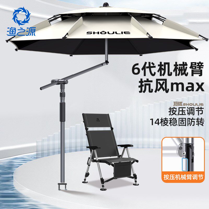 渔之源钓伞2025新款钓鱼伞钓鱼专用雨伞户外遮阳伞防晒野营拐杖伞