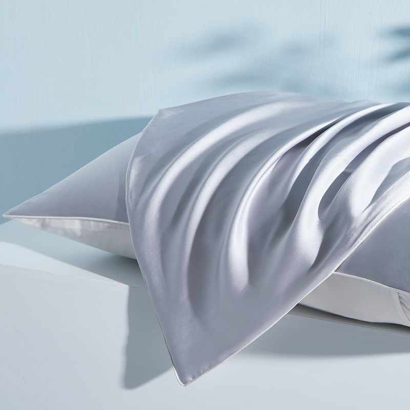 慈云苏州真丝枕套纯色100%桑蚕丝枕头套单面丝绸单人加厚19姆米