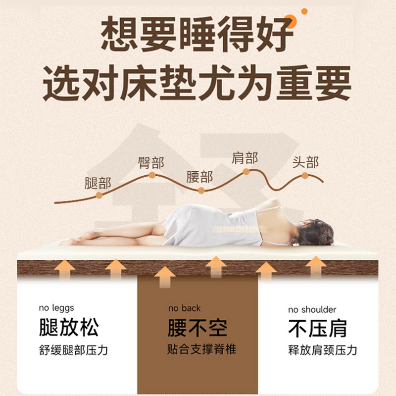 椰棕床垫天然硬垫子家用卧室偏硬棕榈租房护腰护脊10厘米床垫