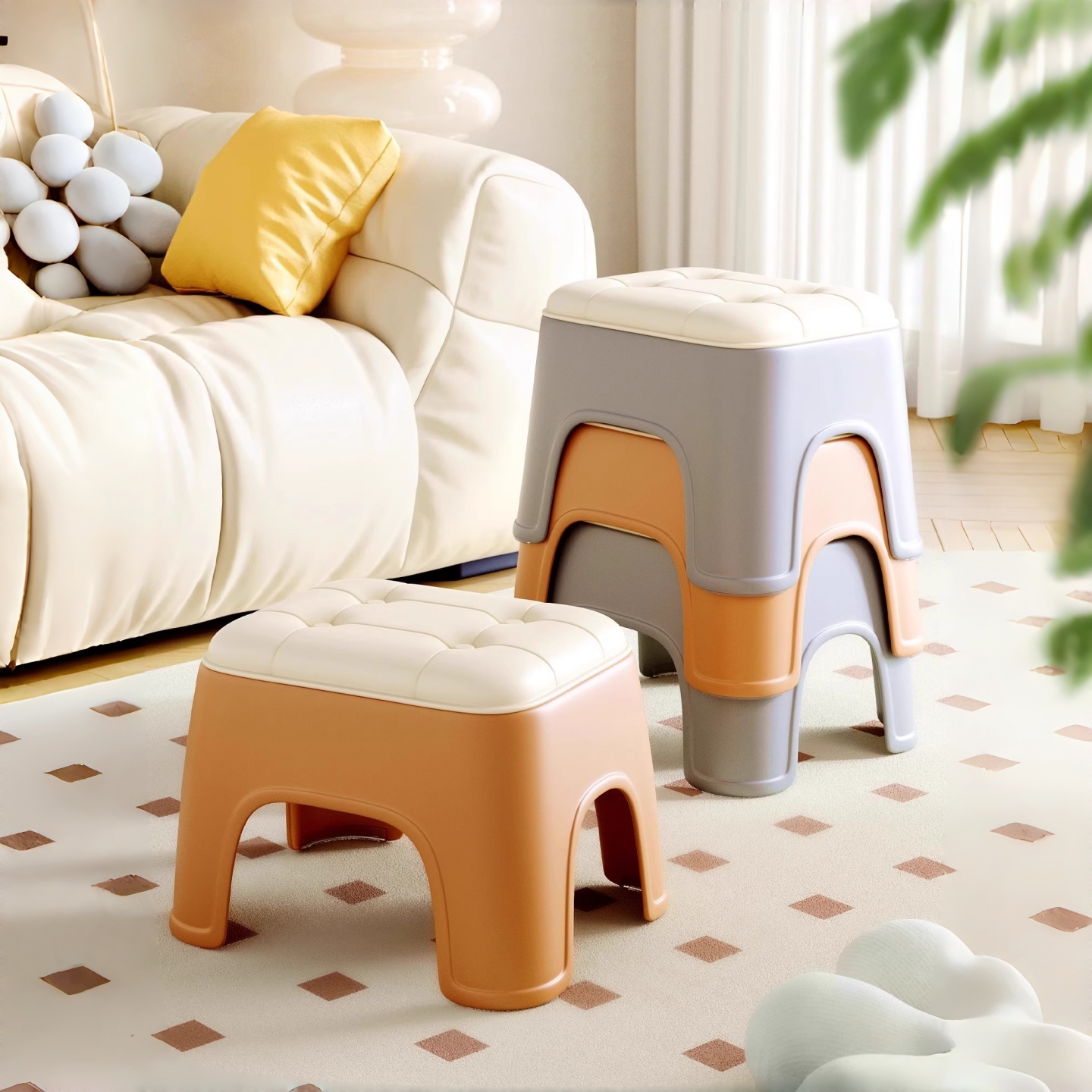 家用塑料小凳子加厚方客厅板凳