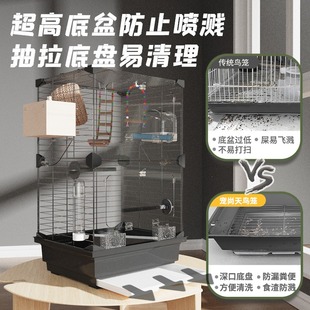 鸟笼鹦鹉笼子家用大号玄凤虎皮绣眼珍珠专用大鸟笼大型亚克力前透