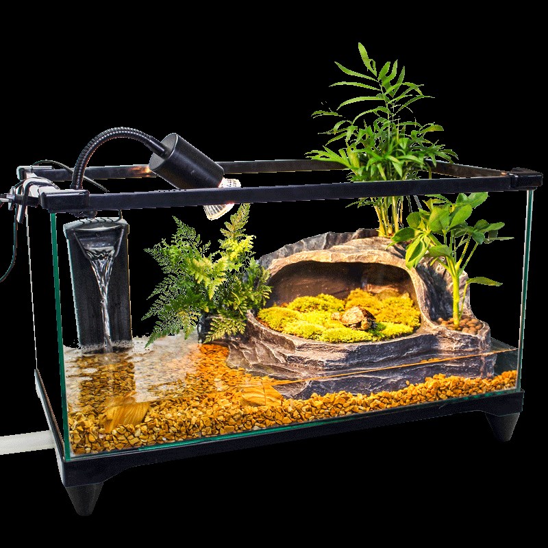 玻璃乌龟缸家用带晒台别墅饲养箱大型养乌龟专用缸生态鱼缸盆造景