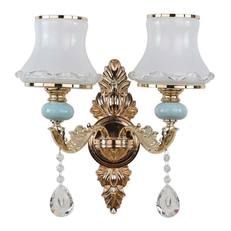 水晶客厅壁灯欧式卧室会所背景墙奢华壁灯简约现代床头灯过道灯