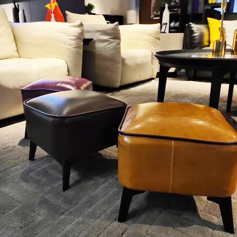 【高度36cm】美式小皮凳子轻奢高级感换鞋凳家用板凳门口茶几矮凳