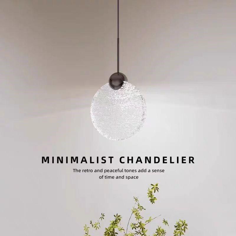 浮冰水晶小吊灯氛围感装饰卧室床头高级感轻奢可升降玄关过道吊灯