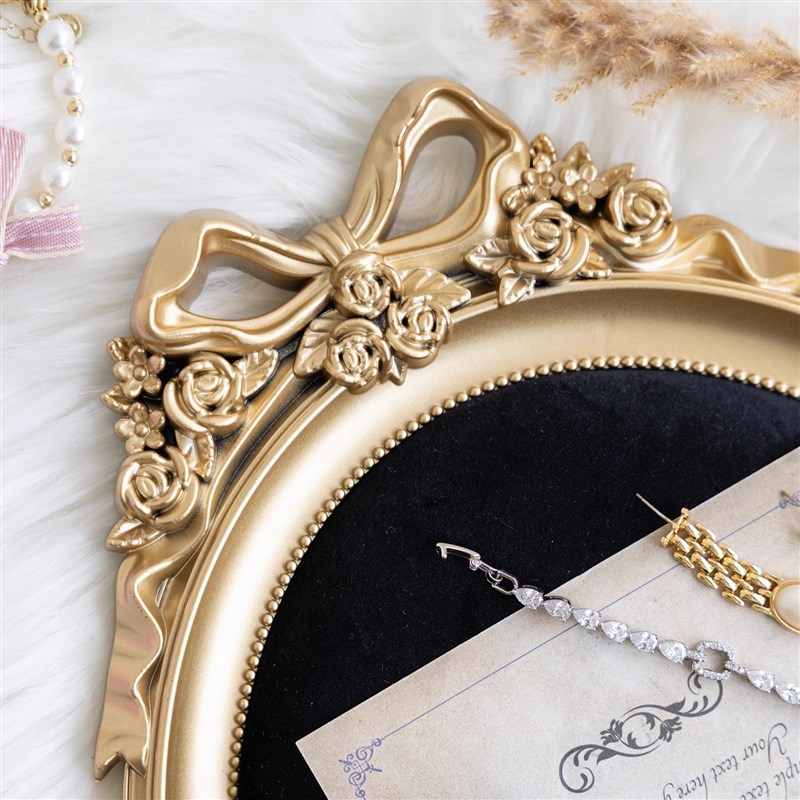 黑绒布首饰托盘饰品耳环手串项链收纳盘珠宝拍照道具盘柜台陈列