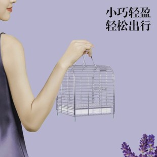 优嗖小宠外带笼304不锈钢文鸟金丝雀仓鼠蜜袋鼯外出包笼子手提笼