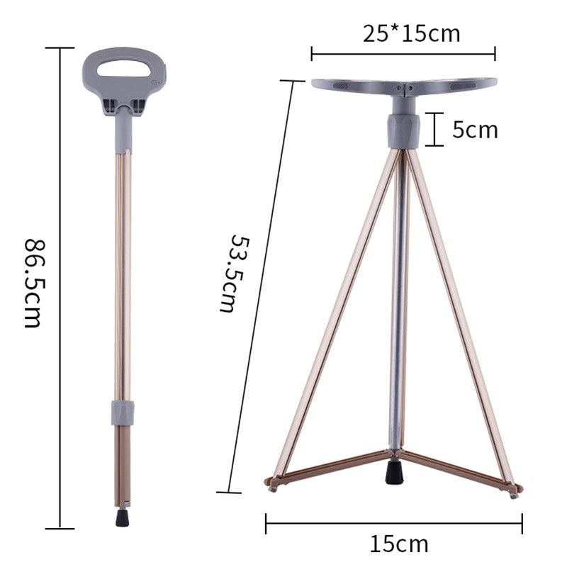 和美德户外多功能老人拐杖椅子两用带凳子可坐手杖辅助爬山登山杖