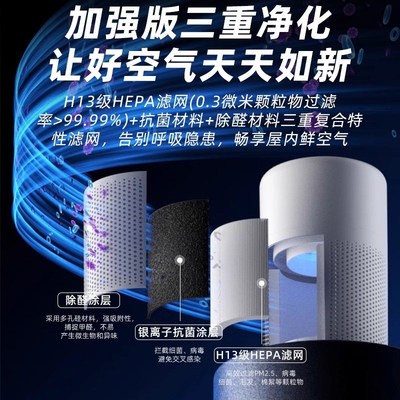 米系空气净化器桌面小型办公室去除烟味神器灰尘过滤家用孕妇婴儿