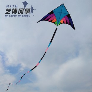 艺博风筝伞布大型妖姬风筝高档成人三角初学者易飞线轮套餐包邮