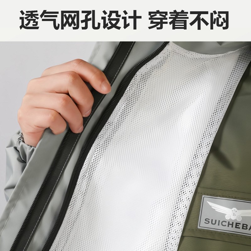 薄款挡风衣分腿机车骑手代驾连身骑行服电动车挡风被男女钓鱼服装