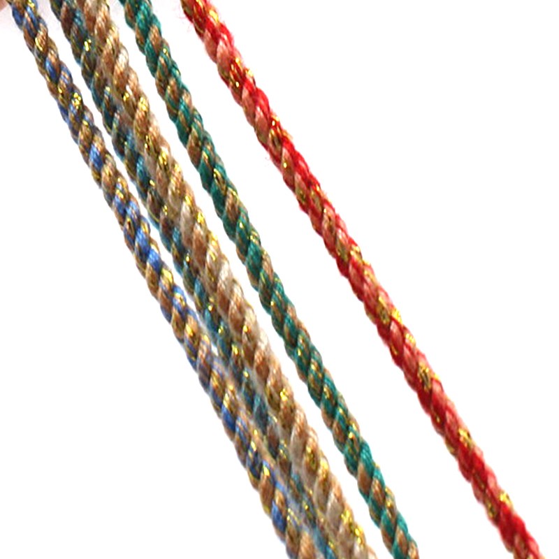 贝德林1.5mm彩色加金手搓棉线文玩绳无弹力编织手绳diy挂绳B