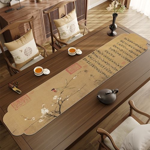 新中式桌旗茶席茶垫禅意茶桌茶几长条垫布吸水餐桌茶台专用防水