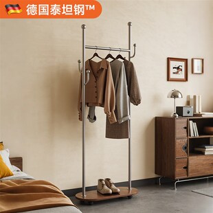 法式中古风落地式挂衣架可移动卧室实木衣帽架小型窄衣架2025新款