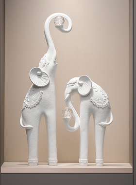 大象摆件一对落地入户q玄关客厅艺术电视柜壁龛家居高档大号装饰