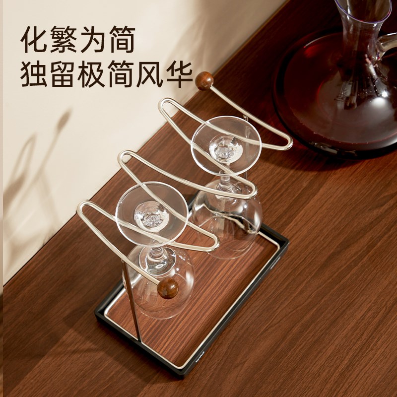 中古风创意红酒杯架挂客厅酒柜高脚杯架倒挂悬挂展示架子酒柜摆件