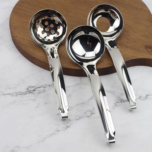 打酒汤勺漏勺火锅店家用 304不锈钢短柄带钩餐厅调料壁挂商用