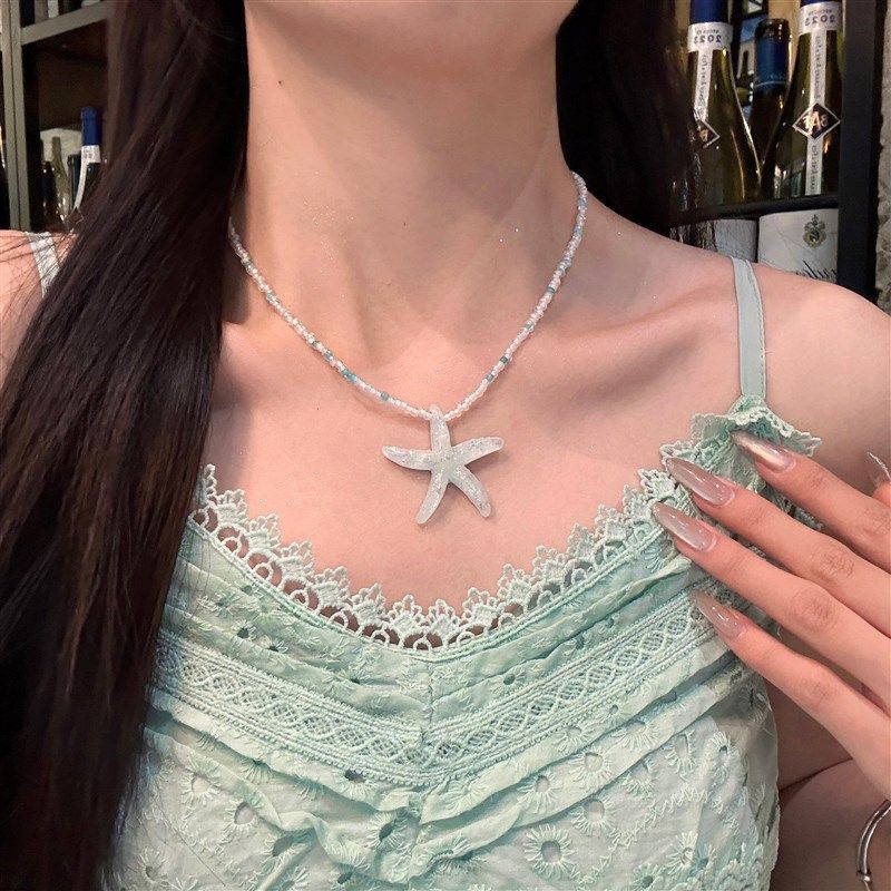 【蜜桃茶】海岛假日 夏日海星串珠项链y2k甜酷海边锁骨链颈链配饰