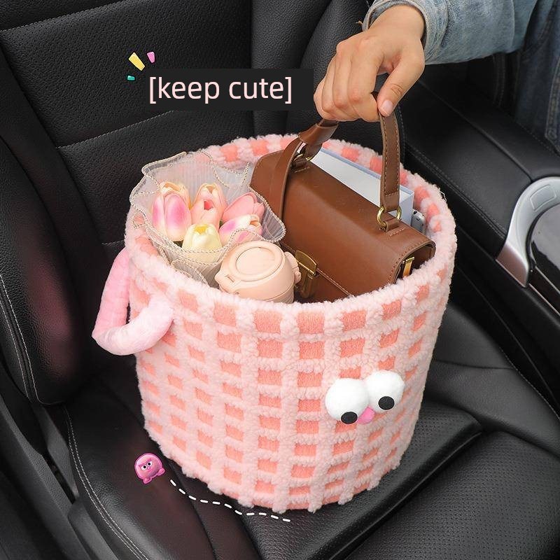 汽车后备箱收纳箱创意可爱的汽车副驾驶糖果汽车组织者折叠收纳箱