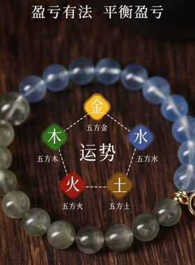 天然水晶五行喜用缺金水木火补土手链男女款多宝福牌手串平衡饰品
