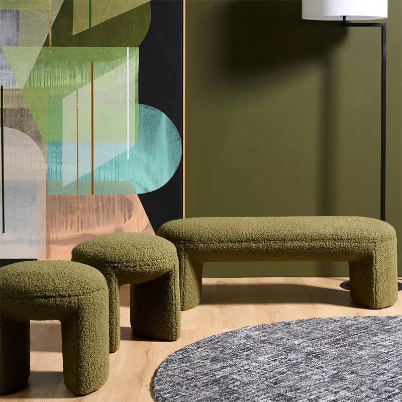 北欧换鞋凳家用入户门口穿鞋凳梳妆凳奶油风沙发凳床尾凳长矮凳子