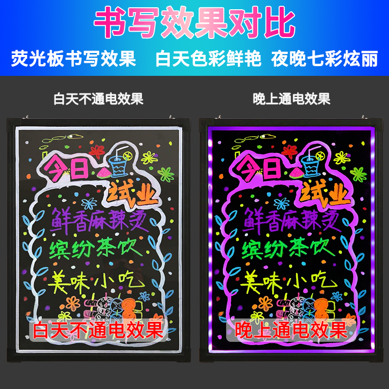 荧光板笔荧光笔宽平头斜头水性夜光手写led发光黑板pop手绘笔