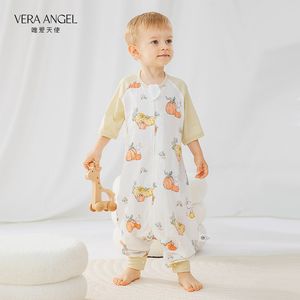 唯爱天使婴儿睡袋春夏季宝宝薄款竹纱布中大童分腿防踢被四季通用