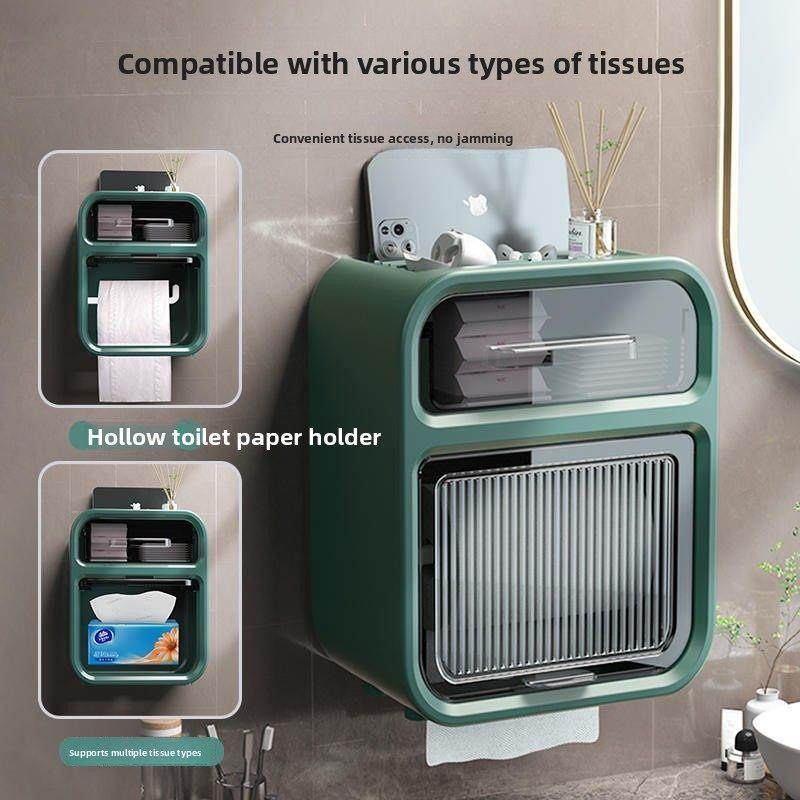浴室纸巾盒免打孔防水厕纸盒厕纸卷储物架壁挂式,家庭/个人清洁工具,卷纸器/纸巾架,淘宝优惠券,粉丝福利购,淘宝优惠卷