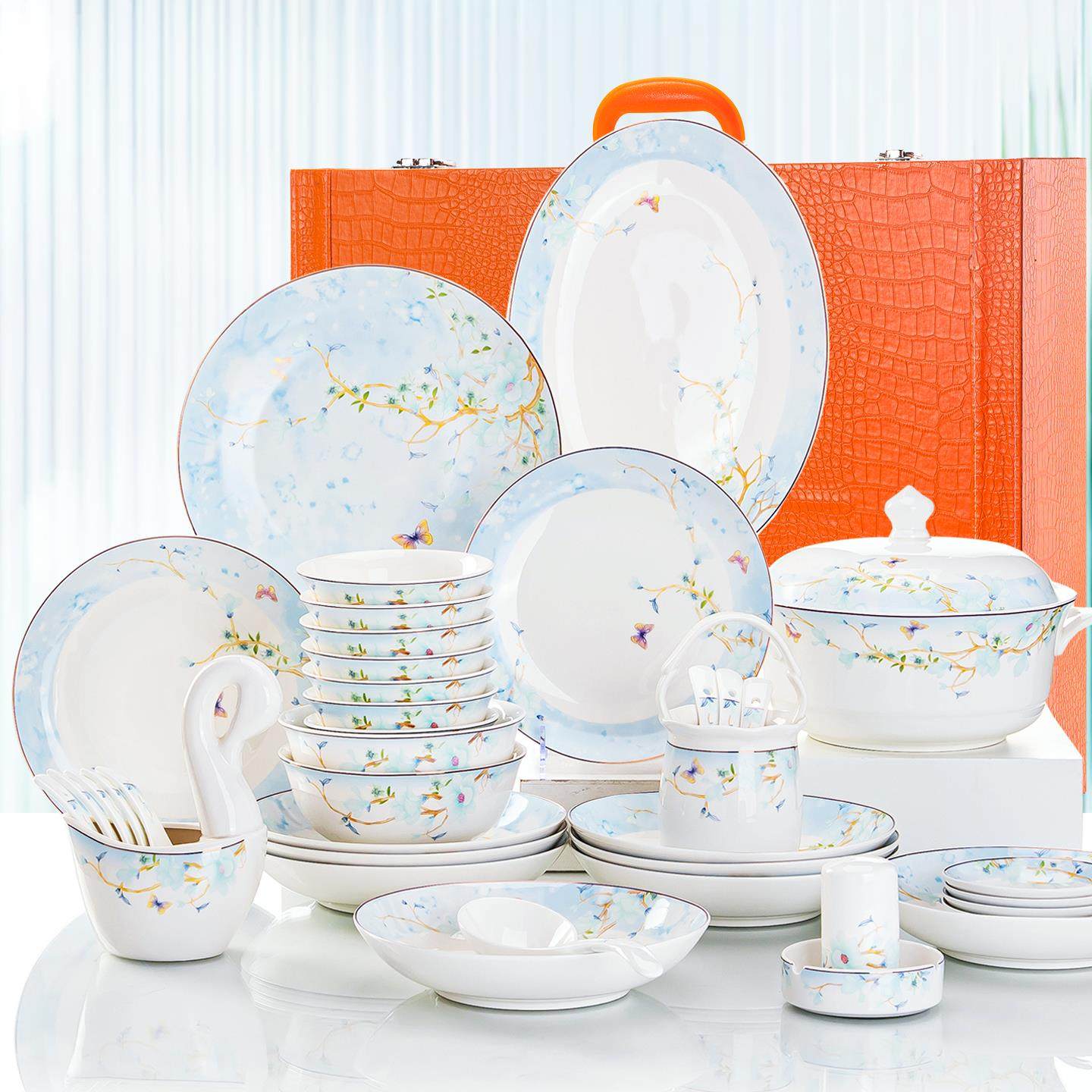 2025新款碗碟套装家用景德镇陶瓷餐具轻奢耐高温碗盘乔迁新婚礼物,餐饮具,碗,淘宝优惠券,粉丝福利购,淘宝优惠卷