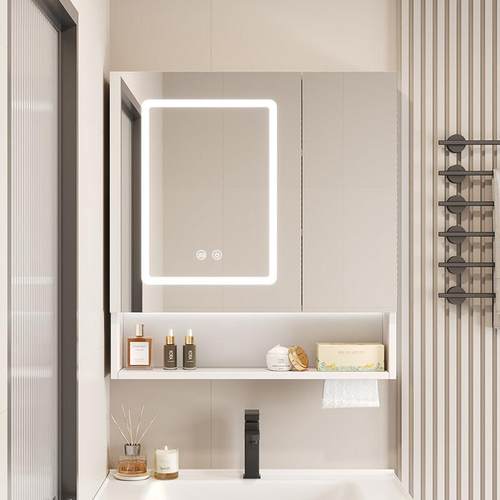 智能除雾灯太空铝家用浴室柜化妆室储物镜柜大空间多功能洗漱镜子