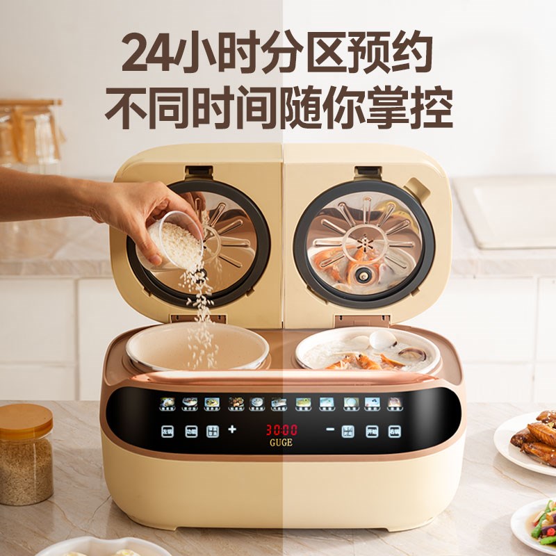 德国双胆电饭煲多功能家用双内胆双锅电压力锅双拼双用一体电饭锅