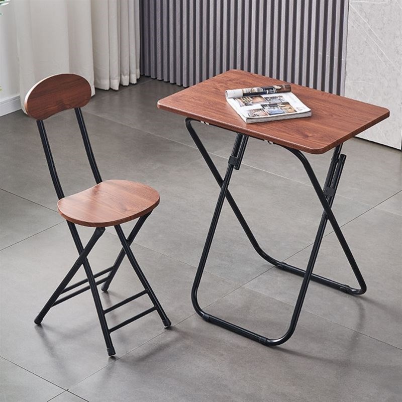 家用简易小型折叠桌宿舍学习桌椅子单人书桌吃饭方桌餐桌出租屋用