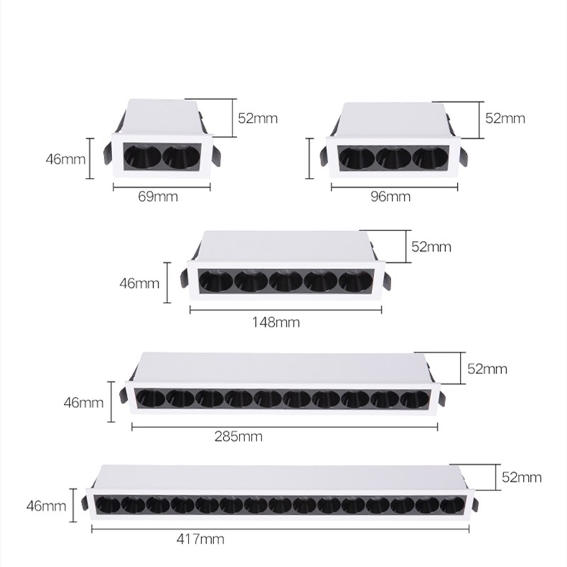 嵌入式线条灯LED长条格栅灯5珠10珠防眩牛眼灯餐桌客厅茶几无主灯