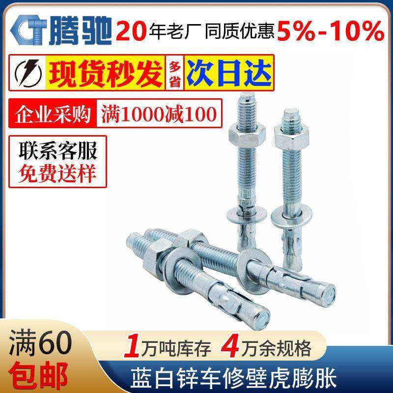 蓝白锌车修壁虎膨胀螺栓M6M8M10M12M16电梯膨胀螺丝全螺纹,五金/工具,螺栓,淘宝优惠券,粉丝福利购,淘宝优惠卷