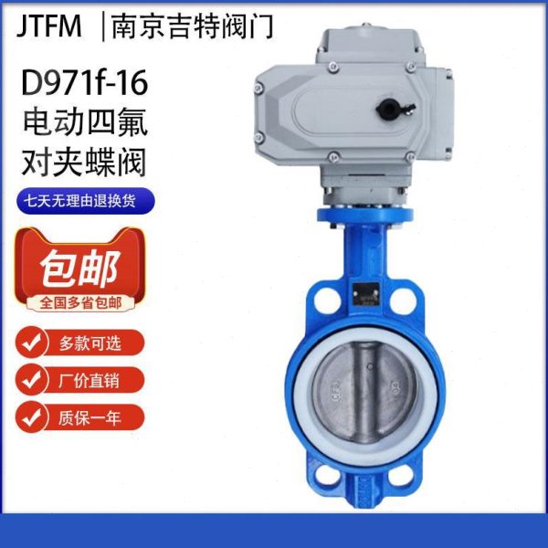 D971F-16电动对夹四氟蝶阀耐腐蚀DN50 65 80 100 150 200 300 500