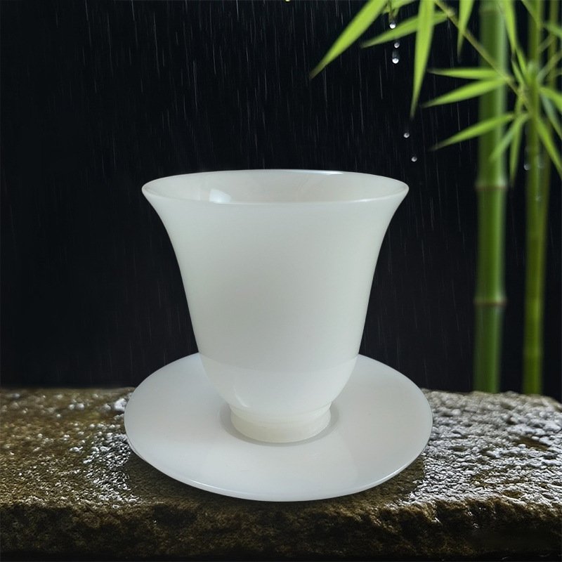 冰种玉瓷手绘主人杯高档茶杯男个人专用女精致德化白瓷璞玉茶具