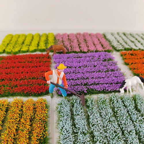 2PCS 模型草簇花簇 室外景观草坪花坪 不规则新款草丛 8mm草丛条