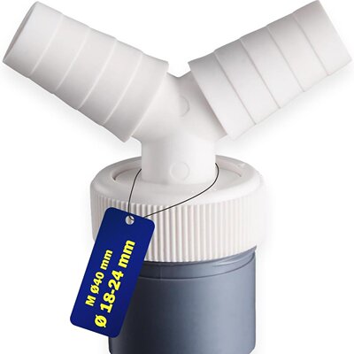 洗衣机排水三通二合一接头转换器Y型分叉下水延长软管接头40mm