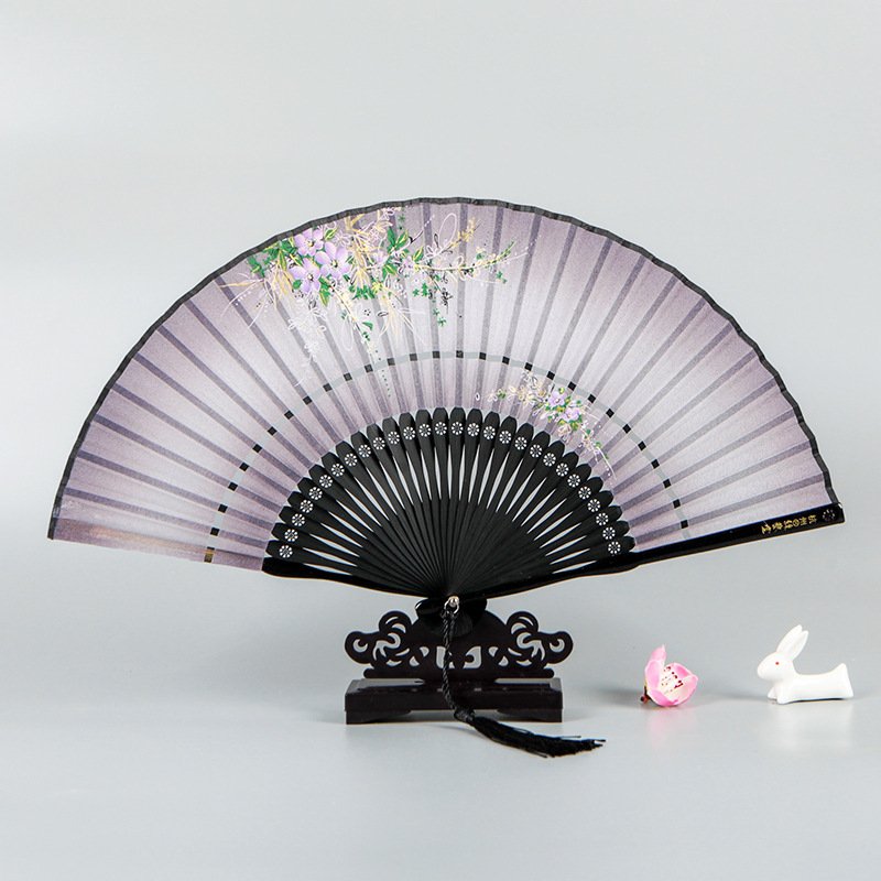 丝艺堂中国风杭州古典女扇 日式古风创意折扇二节丝绸女式折扇子