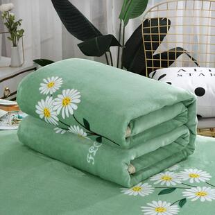 法兰绒床单绿色加绒被单珊瑚绒铺床毯子毛毯保暖加厚冬季单人双人