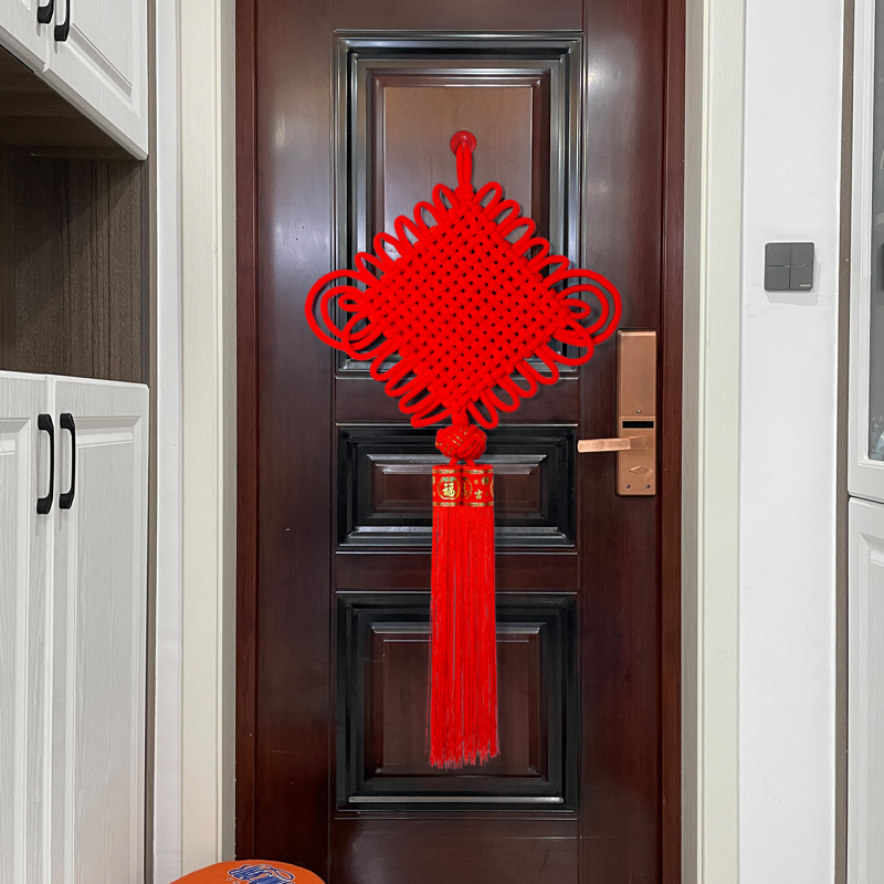 中国结挂件玄关客k厅大号卧室入户门对门招财红色电视背景墙面装