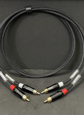 HTPChifi手工莲花头二对二音频线秋叶原镀金头电视汽车CD卡座功放