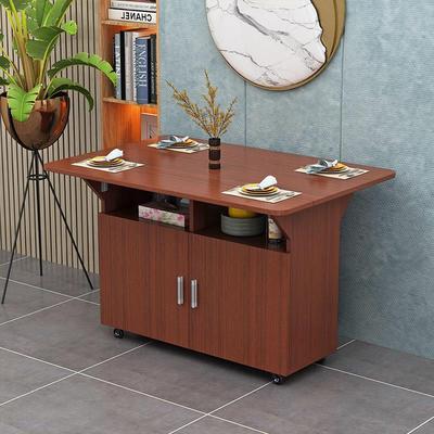 简约折叠餐桌家用小户型长方形多功能餐边柜储物柜可移动吃饭桌子